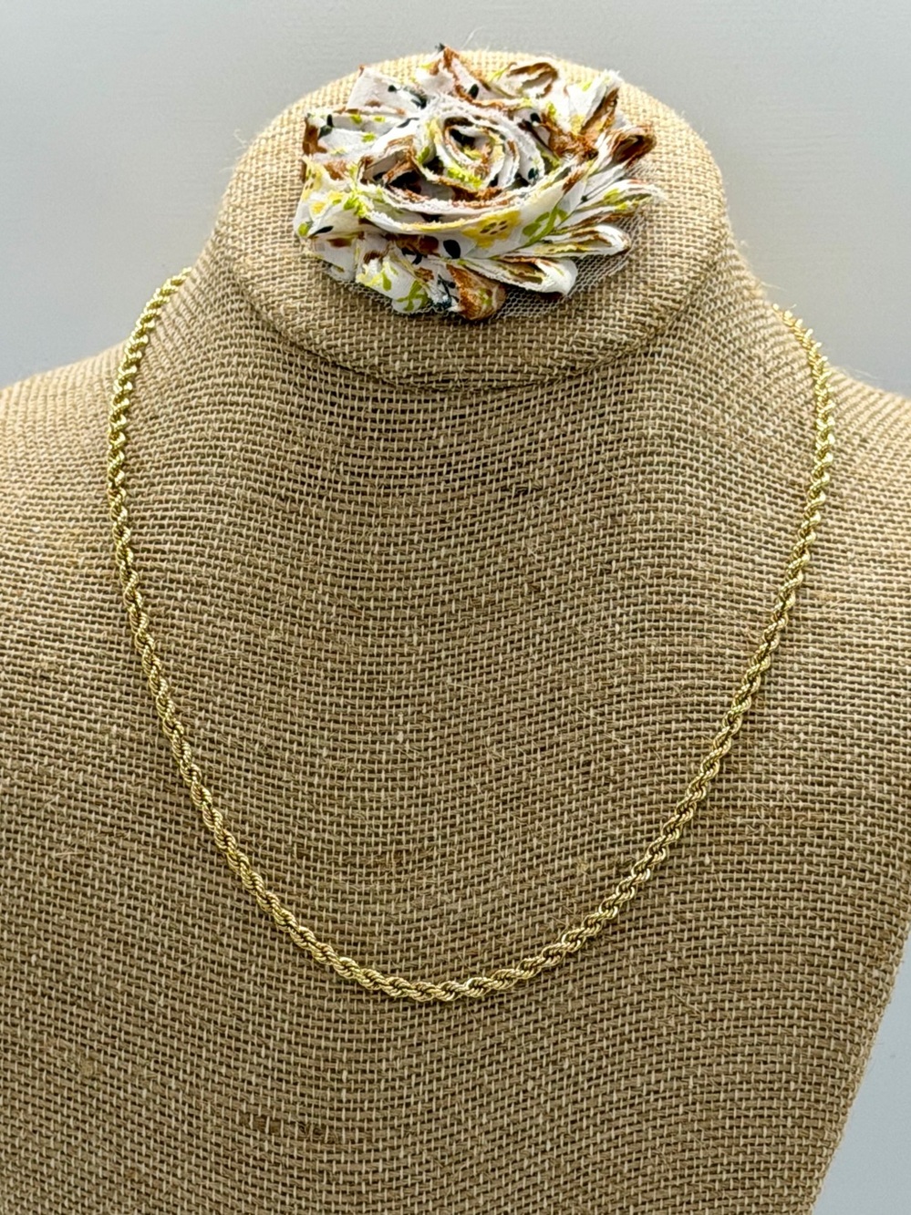 Heavy 14K Yellow Gold Rope Chain Necklace 18” 3mm 15.555g Vintage